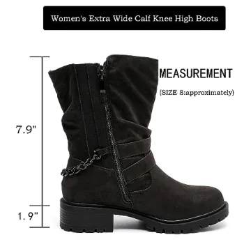 Luoika Women's Wide Width Combat Boots for Comfort