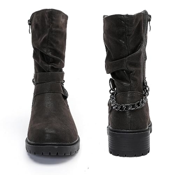Luoika Women's Wide Width Combat Boots for Comfort