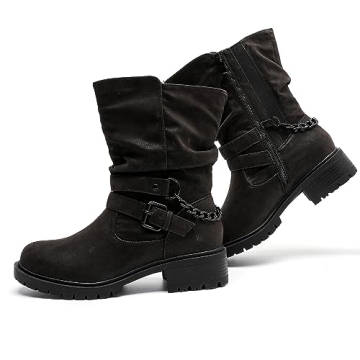Luoika Women's Wide Width Combat Boots for Comfort
