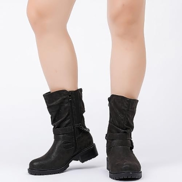 Luoika Women's Wide Width Combat Boots for Comfort