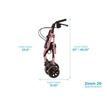 NOVA Zoom Rollator Walker - Adjustable & Stylish Walker