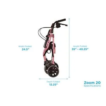 NOVA Zoom Rollator Walker - Adjustable & Stylish Walker