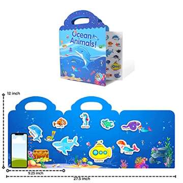 NIDEZON Reusable Sticker Books for Toddlers, 4 Sets Sticker Activity Books for Kids, Travel Sticker Toys for Todders Educational Toys Learning Books Birthday Gifts