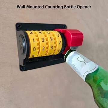 Wall Mounted Bottle Opener, Beer Counter Corkscrew Creative Manual Automatic Count Decapper Unique B...