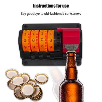 Wall Mounted Bottle Opener, Beer Counter Corkscrew Creative Manual Automatic Count Decapper Unique Beer Gifts for Men Dad Boyfriend Husband (1#)