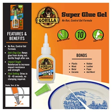 Gorilla Glue Gel XL 25g for Strong Bonds and Fast Fixes
