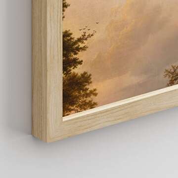 SIGNWIN Framed Autumn Sunset Cloud Landscape Wall Art, Floral/Botanical Wall Decor Prints, Nature Wilderness Wall Décor for Living Room, Bedroom - 12"x16" Natural