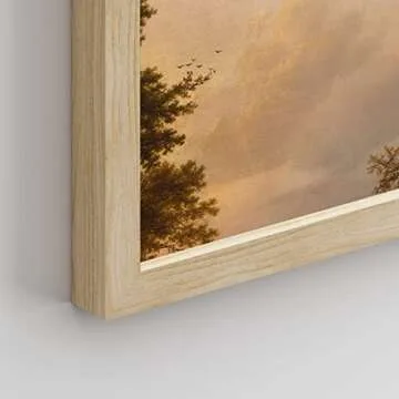 SIGNWIN Framed Autumn Sunset Cloud Landscape Wall Art, Floral/Botanical Wall Decor Prints, Nature Wilderness Wall Décor for Living Room, Bedroom - 12"x16" Natural