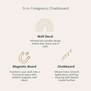 Chalk Bagel Magnetic Wall Decal Chalkboard for Kids Arch Contact Paper for Wall Sticker Peel and Sti...