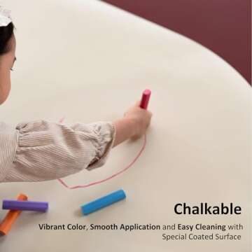 Chalk Bagel Magnetic Wall Decal Chalkboard for Kids Arch Contact Paper for Wall Sticker Peel and Stick Self Adhesive Whiteboard Blackboard Multifunctional Home Decor Schooling (Ivory White)