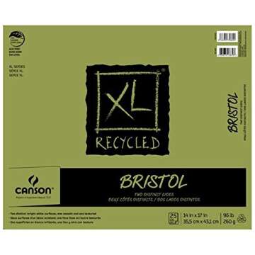 Canson XL Bristol Pad- 14x17 Inch (25 Sheets/Fold-Over Bound)