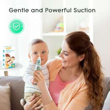 Electric Nasal Aspirator for Baby, Nose Aspirator for Toddlers, Waterproof Baby Nose Sucker, Nose Cl...