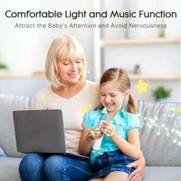 Electric Nasal Aspirator for Baby, Nose Aspirator for Toddlers, Waterproof Baby Nose Sucker, Nose Cleaner with 3 Silicone Tips, Adjustable Suction Level, Music and Light Soothing Function,Green