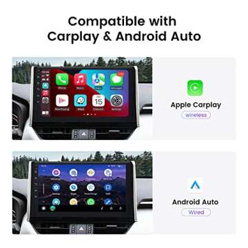 Roadanvi HD 10.2" 8G+128G Android Car Stereo for Toyota RAV4 2019 2020 2021 2022 Wireless Carplay Android Auto Car Radio 1280x720 QLED Touch Screen Bluetooth WiFi GPS Navigation Head Unit