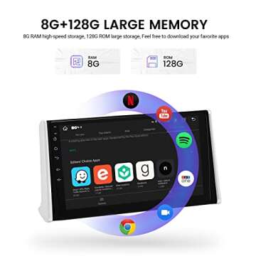 Roadanvi HD 10.2" 8G+128G Android Car Stereo for Toyota RAV4 2019 2020 2021 2022 Wireless Carplay Android Auto Car Radio 1280x720 QLED Touch Screen Bluetooth WiFi GPS Navigation Head Unit