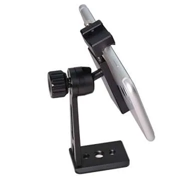 Phone Tripod Mount Adapter with Cold Shoe, Riqiorod Smartphone Tripod Holder Clip, Metal 360 degree Rotation Vertical Cell Phone Bracket Compatible with iPhone, Samsung Galaxy, Huawei, LG Google (C10)