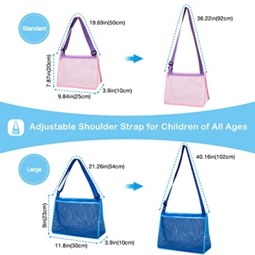 JOTO Beach Mesh Bag Shells Collecting Totes - 4 Pack