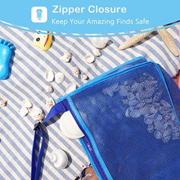 JOTO Beach Mesh Bag Shells Collecting Totes - 4 Pack