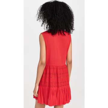 Stylish Playa Lucila Women's Eyelet Dress in Red