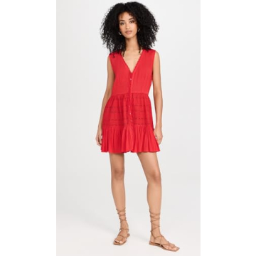 Stylish Playa Lucila Women's Eyelet Dress in Red