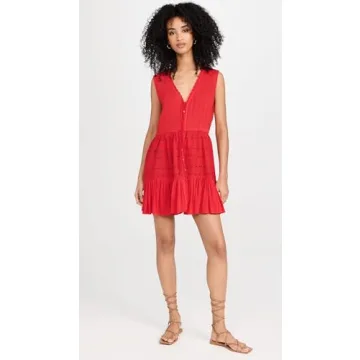 Stylish Playa Lucila Women's Eyelet Dress in Red