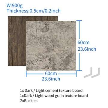 Youngerfoto 2 PCS Photo Backdrop Boards Kit, 24x24in Double Sided Wood Cement Texture Food Backdrops Tabletop Flat Lay Photography Backgrounds for Jewelry Cosmetics Small Product Props