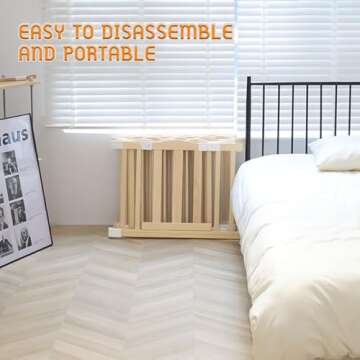 Adjustable Wooden Baby Playpen with Locking Gate