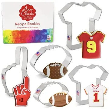 Football Cookie Cutters 5-Pc. Set - Made in the USA by Ann Clark, Fan Hand, Large & Small Footballs ...