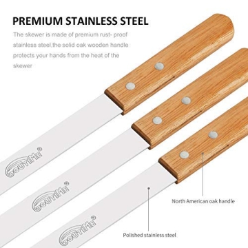 Goutime 23-Inch Metal BBQ Skewers Set of 7