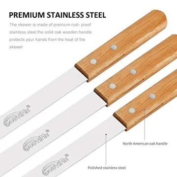 Goutime 23-Inch Metal BBQ Skewers Set of 7