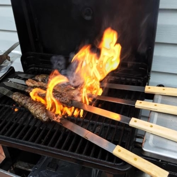 Goutime 23-Inch Metal BBQ Skewers Set of 7