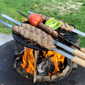 Goutime 23-Inch Metal BBQ Skewers Set of 7