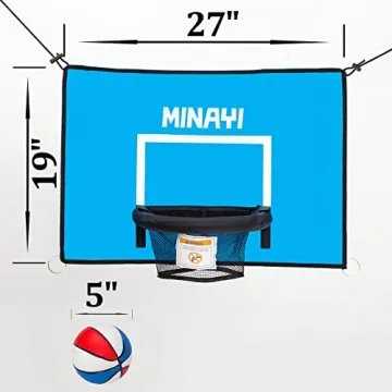 MINAYI Trampoline Basketball Hoop | Fun for Kids Outdoors | Secure Easy Setup