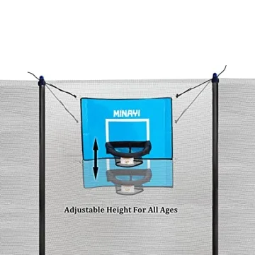 MINAYI Trampoline Basketball Hoop | Fun for Kids Outdoors | Secure Easy Setup