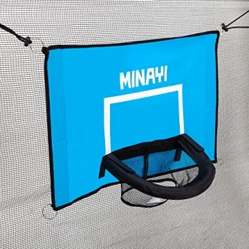 MINAYI Trampoline Basketball Hoop | Fun for Kids Outdoors | Secure Easy Setup