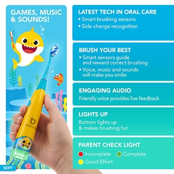 BriteBrush Interactive Smart Kids Toothbrush - Baby Shark