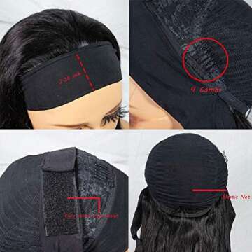 Natural Neflyon Human Hair Headband Wig for Women