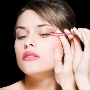 Cuttte 500PCS Disposable Micro Swabs for Eyelash Extension, Micro Applicators Eyelash Swabs for Makeup Application Pink (Head Diameter: 2.0mm)