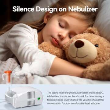 Nebulizer (Direct Patient Interface),Jet Nebulizer, with Adults and Kids Mouthpiece, efficiently Delivering and Silence for Home use