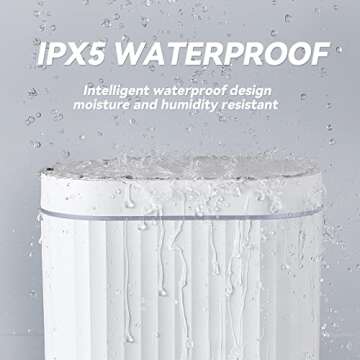 ELPHECO Bathroom Motion Sensor Trash can 2 Gallon Automatic Garbage Can, 9 L Slim Plastic Smart Tras...