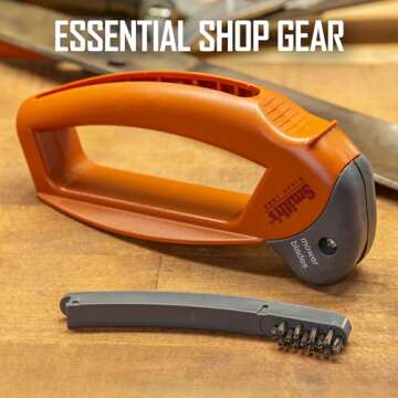 Smith’s 50603 Handheld Lawn Mower Blade Sharpener - Safety Guard, Durable, Easy to Use, Wire Brush...