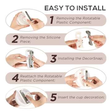 Stanley Cup 40 oz H2.0 Accessories Set - Straw Cover, Silicone Base, 2 Spill Stoppers, 3 Bling Decorations, Tumbler Gift for Women & Girls (Butterfly)