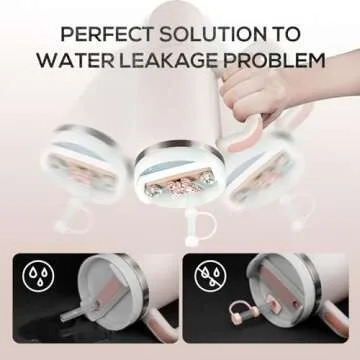 Stanley Cup 40 oz H2.0 Accessories Set - Straw Cover, Silicone Base, 2 Spill Stoppers, 3 Bling Decorations, Tumbler Gift for Women & Girls (Butterfly)