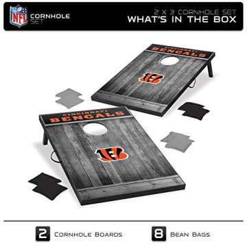 Wild Sports 2'x3' NFL Licensed Cornhole Set - Perfect for Tailgating with 8 Bean Bags