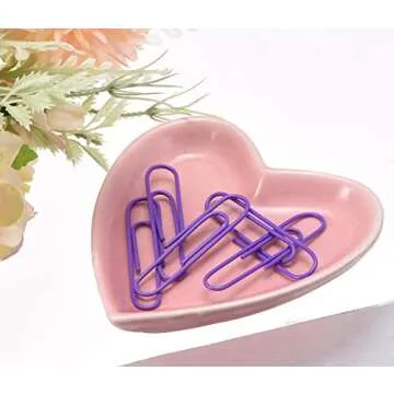 AixyZzz Ceramic Ring Dish Holder for Women Girls Heart Shaped Jewelry Tray, Pink Decorative Trinket Plate for Jewelry Organizer, Mrs Ring Dish for Engagement Wedding Birthday Christmas Gifts