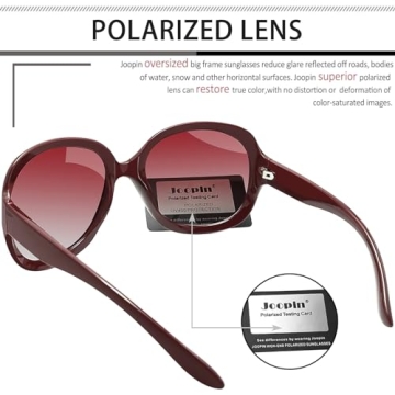 Elegant Burgundy Oversized Polarized Sunglasses for Women