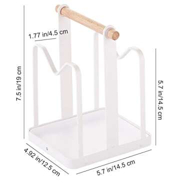 VANRA Cutting Board Organizer Metal Steel Pot Lid Holder Stand Kitchen Countertop Pot Pan Lid Rack, ...