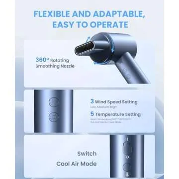 LAMPICK Professional High-Speed Hair Dryer - Fast & Ionic