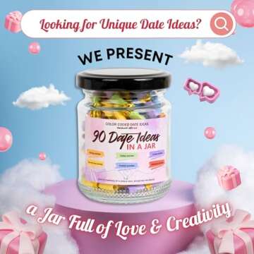 90 Date Ideas In A Jar, Date Night Ideas, Valentines Day Gifts For Her, Valentines Day Gifts, Couple...