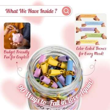 90 Date Ideas In A Jar, Date Night Ideas, Valentines Day Gifts For Her, Valentines Day Gifts, Couple Gifts, Couples Games, Gift Ideas, Date Night Ideas, Valentines Day Gifts For Him, Couples Stuff